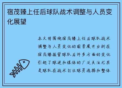 宿茂臻上任后球队战术调整与人员变化展望